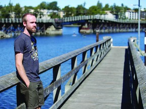 Devin Waugh stands on the north side of the Selkirk Trestle. Overnight he rescued a woman in distress who jumped off the trestle.