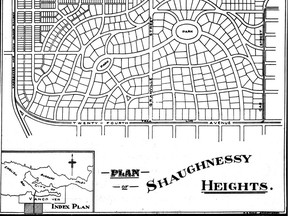 Map of the first part of the Shaughnessy Heights development in the July 17, 1909 Vancouver Province.