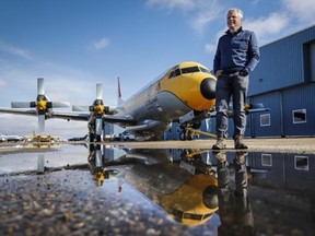 Paul Lane, vice-president of Air Spray, which operators aircraft for aerial wildfire suppression, at the company's maintenance hangar in Red Deer, Alta., Wednesday, Oct. 14, 2020.