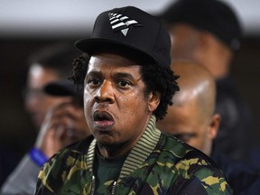 FILE: LOS ANGELES, CA - NOVEMBER 19: Rapper Jay-Z attends the game between the Kansas City Chiefs and the Los Angeles Rams at Los Angeles Memorial Coliseum on Nov. 19, 2018 in Los Angeles, Calif.