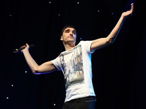 Singer Tom Parker of The Wanted performs onstage during KIIS FM's 2012 Jingle Ball at Nokia Theatre L.A. Live on December 3, 2012 in Los Angeles.