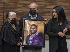 The family of Sumeet Randhawa appeal to the public for information related to his 2018 unsolved murder. Present are Sumeet's father, Sarbjit, mom Balbir and sister Sabreen.  



(Photo by Jason Payne/ PNG)

(For story by Tiffany Crawford) ORG XMIT: randhawa [PNG Merlin Archive]