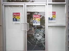 B.C. Liberal candidate for Surrey-Guildford Dave Hans's office was vandalized.