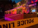 VPD investigates a shooting at Dunbar and 29th ave outside Bells and Whistles in Vancouver, BC, October 6, 2020.    
