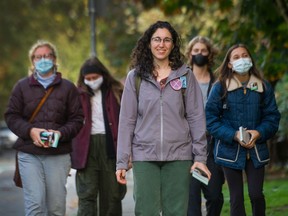 Green party candidate Maayan Kreitzman says she gets plenty of vote-splitting questions from voters while stumping in her Vancouver-False Creek riding.