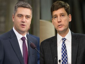 Former B.C. Liberal party housing critic Todd Stone (left) and his colleagues have targeted Attorney General David Eby (right), the minister responsible for housing, for ‘blaming foreigners’ for the province’s unaffordable real estate.