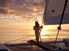 Maia, Diane's daughter aboard SV Ceilidh as they head from Vanuatu to Australia.