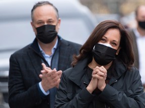 The U.S. vice-president-elect, Kamala Harris, and her husband Doug Emhoff.