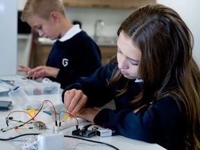 Vents enabling constant airflow are distributed throughout the newly built Glarea independent school in Surrey. The high-tech system was designed by BluTree Indoor Climate Systems.