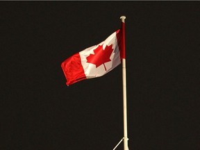File photo: A Canadian flag flies in London, England in 2008.