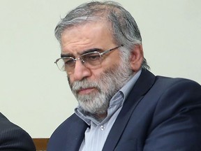 Iranian scientist Mohsen Fakhrizadeh, pictured in January 2019. Fakhrizadeh, one of the country's most prominent nuclear scientists, was assassinated in an attack on his car outside Tehran on Nov. 27, 2020.