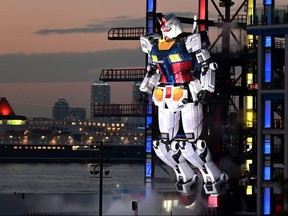 A Gundam robot is displayed at the Gundam factory in Yokohama, Japan, on Monday, Nov. 30, 2020.