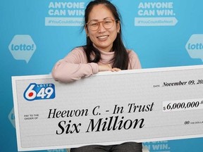Heewon (Theresa) Choi is one of three B.C. lottery workers who won a big jackpot.
