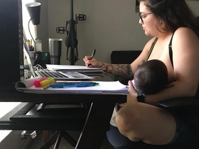 Marcella Mares, a mother and student at Fresno City College, didn’t expect breastfeeding to be a pandemic issue as more students resort to online learning.