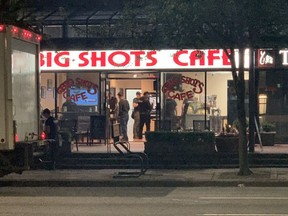B.C.'s anti-gang Combined Forces Special Enforcement Unit searches Burnaby's Big Shot café on July 4, 2020.