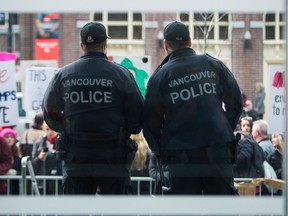 Vancouver Police Department officers in a 2017 file photo.