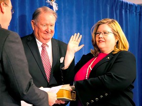 Emily Murphy is sworn in as administrator of the U.S. General Services Administration in Washington, D.C., in December 2017.