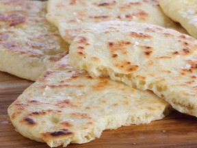 Naan is traditionally baked in a tandoori oven, but it’s surprisingly easy to make in a cast iron skillet.