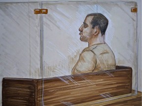 Reza Moazami is shown in a court drawing from 2013.