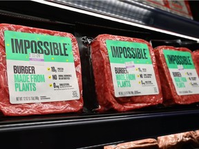 "Impossible Foods" burgers made from plant-based substitutes for meat products