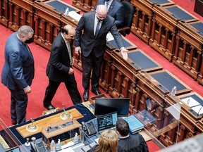 Raj Chouhan, MLA for Burnaby-Edmonds, is escorted to his throne as the new Speaker of the Legislative Assembly of BC.