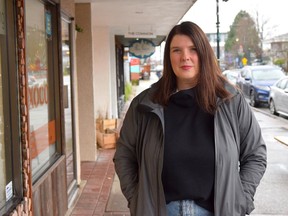 Katharine Manson in downtown Squamish. She shops local and says she is discriminating about which merchants she uses, citing their commitments to sustainability and community involvement.