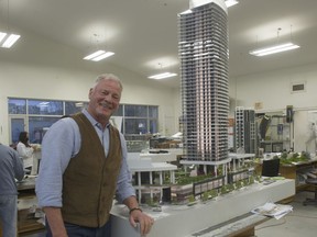 ‘The challenges we’ve had globally in this last year has caused Concord to rethink how we put buildings together and how we make them safe,’ says Concord Pacific senior vice-president Peter Webb, next to a model of one of the firm’s Metropolis towers.