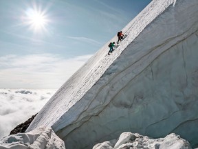 Mike and Chantal making their way to the summit of Mt. Garibaldi, the highest peak in the Squamish valley.