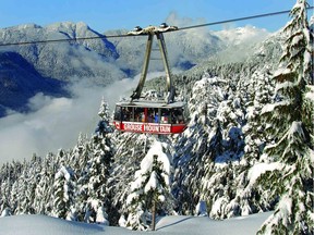 Skyride in 2008. In 2020, Grouse Mountain has reduced access to its slopes through its timed reservation system and also by limiting ridership on its Skyride aerial tramway to 50 per cent of its usual numbers.