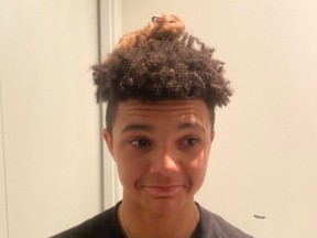 A recent photo of 14-year-old Tequel Willis of Burnaby with a pet hamster on his head. Willis was shot and killed on Monday, Dec. 28 in Surrey.