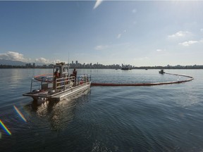 FILE PHOTO: Transport Canada spill response certification exercise conducted by Western Canada Marine Response Corporation on September 22nd in English Bay.