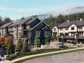 Artist's rendering of the Forester townhome development by Townline Homes located in Burke Mountain, Coquitlam.