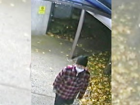 The Burnaby RCMP have determined a structure fire that occurred at Burnaby Hospital  on Sunday Nov. 15 was arson. They are circulating this photo of a person of interest in their investigation.