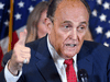 Donald Trump's personal lawyer Rudy Giuliani perspires as he speaks during a press conference at the Republican National Committee headquarters in Washington, DC, on Nov. 19, 2020.