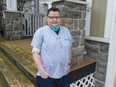 Carolyn Rosenczweig, an ER physician at Langley Memorial Hospital and a volunteer at ground zero on 9/11, outside her home.