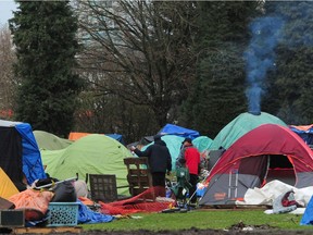 The tent city in Strathcona Park.