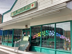 Cariboo Jade and Gifts, with a jade boulder near the front door, is shown in this handout in Cache Creek. The nearly 1,300-kilogram slab of jade was stolen from the front of the store recently.