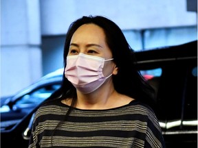 Huawei Technologies chief financial officer Meng Wanzhou arrives at court following a lunch break in Vancouver on Dec. 7.