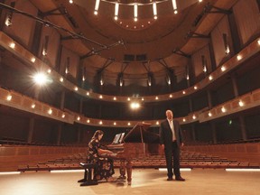 Pianist Erika Switzer and Tyler Duncan at the Chan Centre in an earlier, undated photo.