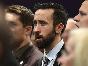 Conservative MP Derek Sloan at a Conservative caucus retreat on Parliament Hill, Jan. 24, 2020.