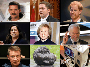 Some suggestions for Canada's next Governor-General, left to right, top row: Chris Hadfield, Andrew Scheer, Prince Harry; middle row: Jody Wilson-Raybould, Kim Campbell, Christopher Plummer; bottom row: Wayne Gretzky, a broken John A. Macdonald statue, Margaret Atwood's auto pen (as demonstrated by Conrad Black).