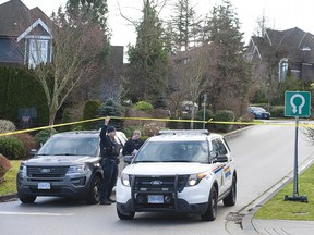 Surrey RCMP are in the area of 161st Avenue and 32nd Street on Wednesday at the scene of a fatal shooting.