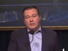 Premier Jason Kenney during an update on Jan. 18, 2021.