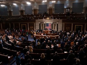 The House floor convenes before a joint session of the House and Senate convenes to count the Electoral College votes cast in November's election, at the Capitol in Washington, U.S., January 6, 2021.