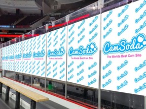 Webcam porn company CamSoda has put in a bid for ad space behind the players' bench at NHL games.