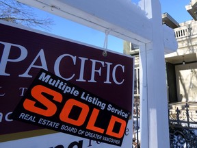 A real estate sold sign in Vancouver.