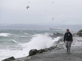 TC_115086_web_VKA-wind-3202115162018976.jpg
Jesse Dewispelaere braves the wind, sea spray and waves as a storm hit Greater Victoria and Vancouver Island on Tuesday, Jan. 5, 2021.