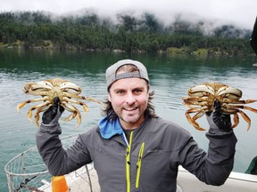 Chris Hall harvests Dungeness crab in the Gulf Islands.