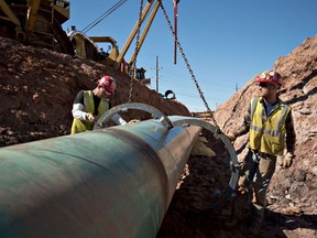 Construction on the Keystone XL pipeline project in Oklahoma, in 2013.