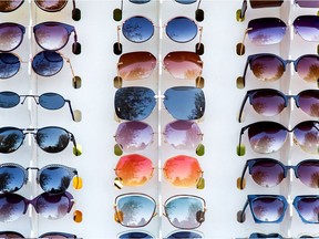 File photo of sunglasses of different designs. Police in West Vancouver are looking for a thief who stole $10,000 worth of sunglasses.